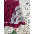 Vtg Red Lace Ruffle Flowy Skirt Sz Xs Prairie Milkmaid Twee Romantic Cottage