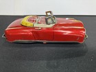 Vintage 1950   s Tin Litho Cars_lot Of 4_taxi-fire Chief-sports Car-sedan  4 Inch