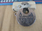 Antique vintage Miller Champion 6 Lever Push Key Pancake Padlock W key 523