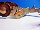 Vintage Don Ricardo Brass Horse Head Nickel Silver Spurs Signed   Leather Straps