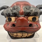 Antique Shishigashira Japanese Wooden  Lacquered Shishimai Lion Head Mask Kagura