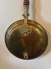 Antique Brass Bed Warmer Ornate Hardware Long Turned Wood Handle Fireplace Decor