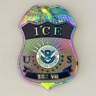 Rainbow Plated Ice Hs Federal Badge Challenge Coin  J 21