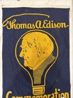 Vintage Thomas Edison Commemoration Banner Flag Radio Light Bulb