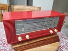 Nice Rare  Vintage 1964 Philips Red Tube Radio Model B3x40u 3 Band Plano Wow