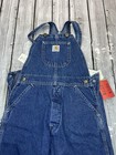 Vintage Nwt Blue Denim Carhartt Bibs Double Knee Youth Kids Size 6 Bu598