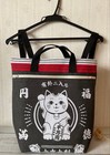 Maneki-neko  beckoning Cat  Tote Backpack  2-way Bag