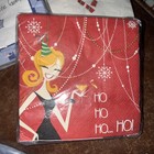 Vtg Christmas Beverage Napkin Retro Bundle Of 3 Sealed  Ho  Ho  Ho   