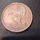 Ireland   ire 1942 1d Penny Coin - Hen   Chicks Obverse  Harp Reverse