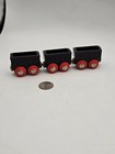 Wooden Train Small Black Cargo Car Lot X3 - Works W  Thomas Railway  Brio