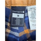 Carhartt Boys Brown Flannel Lined Canvas Carpenter Pants Size 16 Bn8316-b