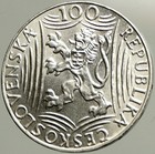 1949 Czechoslovakia - 100 Korun - 70 Birthday Josef Stalin - Bu Silver - Rare 