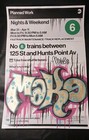 Manhattan Subway Sign - Nyc Graffiti - 11 X 17 Inches - Original