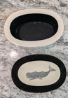 Vtg  A  Doucette 1987 Nautical Decor  Faux Scrimshawed Ivoryite Box Whales Story