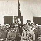 Original   Rare   Post-wwi German Freikorps Wehrwolf W flag Photo Postcard Rppc