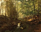 Vintage Forest Scene Landscape Antique Painting Print