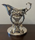 Vintage Silver-plated Gravy Boat With Warming Stand 7    Tall