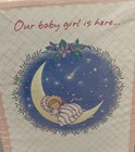 Vintage Baby Girl Birth Announcements   Envelopes 8 Count Sleeping On Moon 4x6
