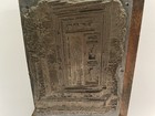 Antique Printer s Wood Block Metal Plate Letterpress On Wood Hollis Hall Harvard