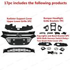 For Hr-v Hrv 2016-2018 Upper Lower Chrome Grille Fog Light Bezel Bumper Brackets