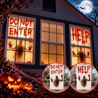 Angmart 2 Pack Giant Bloody Halloween Window Posters 60x60 In Reusable Decals