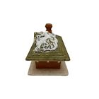 Vintage Byron Molds 1984 Ceramic Green Tan House Home Christmas Village Set