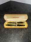 Vintage Sheaffer Green Swirl   Gold  Fountain Pen  pencil Set 14k Nib In Case