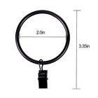 Kinjoek 40 Pcs Metal Curtain Rings With Clips Bulk  2 In 2inch 40pcs  Black 
