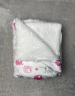 Everyday Kids Baby Blanket Elephant Pink Gray Polka Dot Circle Soft White Sherpa