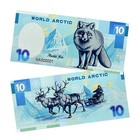 Arctic Fox Wildlife 10 Dollars Silver Foil Collectible Banknotes 10pcs envelope