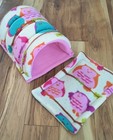 Handmade Guinea Pig  Small Pet Fleece Tunnel  With 2x Uhaul Insert    Bedding 