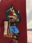 Norman Rockwell Red And Teal Christmas Santa Print Tie