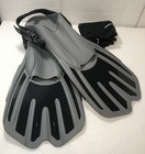 New Adult Swim Snorkel Dive Fins Black gray Adjustable Strap Us Shoe Size 6-8 5