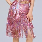 Latin Belly Dance Costume Iridescent Sequin Fringe Skirt Hip Scarf Belt 6 Colors