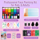 Face Painting Kit For Kids  52 Colors Professional Face Paint Makeup Kit Non-tox