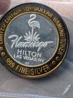  10 Flamingo Hilton Gaming Token  999 Fine Silver Center - 1990 s Crusty