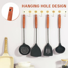 Fjnatinh Silicone Wok Spatula turner ladle skimmer Set wok 15 74   Black