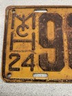 1924 Michigan License Plate  13 1 2 X 5 1 2 Inches Yellow black