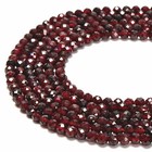 Natural Garnet Faceted Round Beads 2mm 3mm 4mm 5mm 15 5  Strand