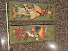 Vintage Burwood 1976 Elf Mushroom Wall Plaques M-132 M-133 Pair Woodland   