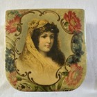 Antique Victorian Celluloid Vanity Jewelry Dresser Handkerchief Box Old   Used