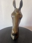 Vintage Brass Horse Head Figurine Statue 8 5    Tall Farmhouse Rustic