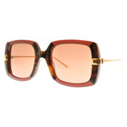 New   Boucheron Bc0103s 003 Havana Square Full Rim Womens Sunglasses