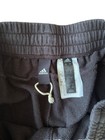 Adidas Men s L Black Track Pants Polyester Drawstring Elastic Waist Logo