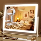 Lighted Makeup Mirror 16 3 x12 6   Hollywood Vanity  10x Magnifier  3 Color Led 