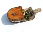 Vintage Brass Nautical Pocket Chain Hanging Compass With Leather Case Gift