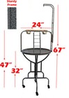 67  Elegant Design Play Ground Metal Long Neck Ladder Toy Hook Tray Parrot Stand