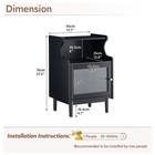 Led Bedside Table With Cabinet Open Storage Nightstand End Side Table Black