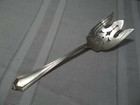  antique Sterling Silver Slotted Serving Meat Fork Made In England Pat  1911 