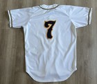 Vtg Warriors Embroidered Baseball Jersey  7 Brookfield Oh high School Game Worn